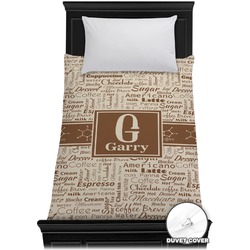 Coffee Lover Duvet Cover - Twin (Personalized)