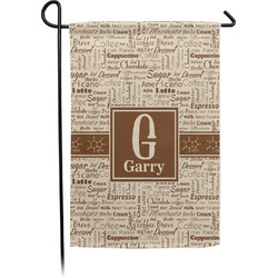 Coffee Lover Small Garden Flag - Single Sided w/ Name and Initial