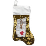 Coffee Lover Reversible Sequin Stocking - Gold (Personalized)