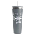 Coffee Lover RTIC Everyday Tumbler with Straw - 28oz - Grey - Single-Sided