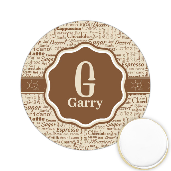 Custom Coffee Lover Printed Cookie Topper - 2.15" (Personalized)