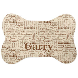 Coffee Lover Bone Shaped Dog Food Mat (Large) (Personalized)