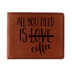 Coffee Lover Leatherette Bifold Wallet - Single Sided