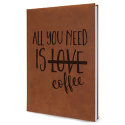 Coffee Lover Leather Sketchbook - Large - Double Sided