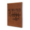 Coffee Lover Leather Sketchbook - Small - Single Sided - Angled View