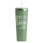 Coffee Lover RTIC Everyday Tumbler with Straw - 28oz - Light Green - Single-Sided