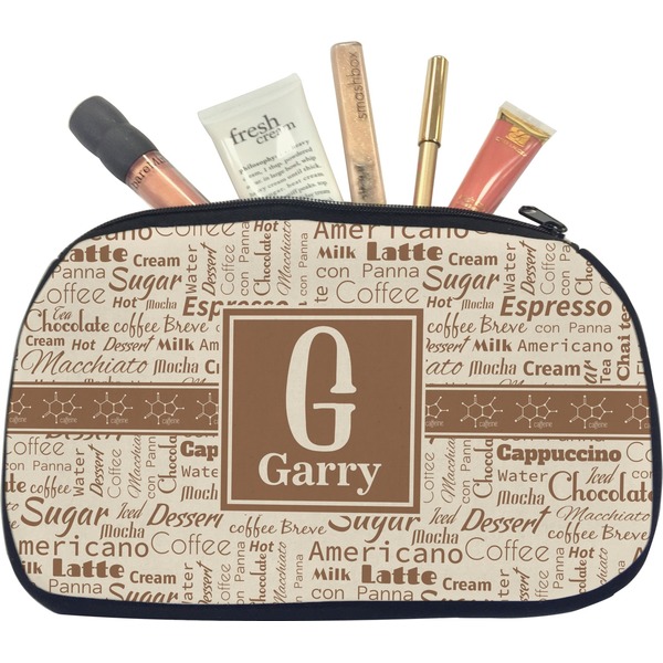 Custom Coffee Lover Makeup / Cosmetic Bag - Medium (Personalized)