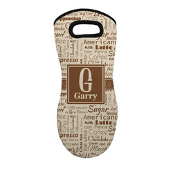 Coffee Lover Neoprene Oven Mitt - Single w/ Name and Initial