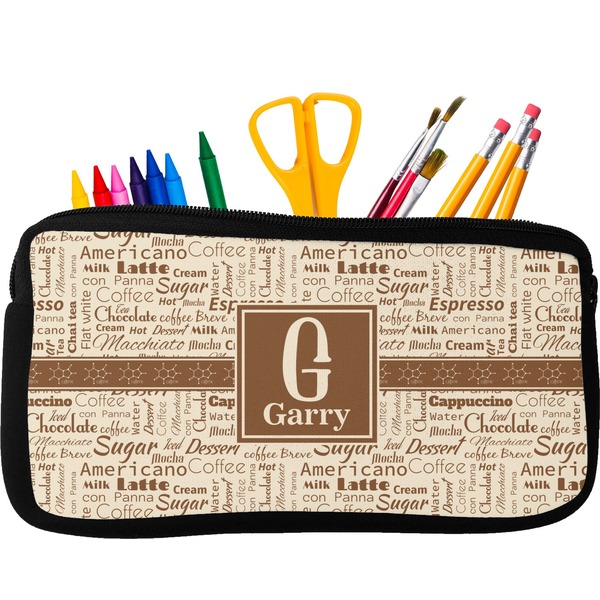 Custom Coffee Lover Neoprene Pencil Case (Personalized)