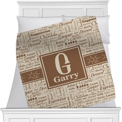 Coffee Lover Minky Blanket - Twin / Full - 80"x60" - Double Sided (Personalized)