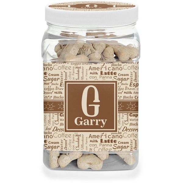 Custom Coffee Lover Dog Treat Jar (Personalized)