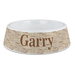 Coffee Lover Plastic Dog Bowl - Large (Personalized)