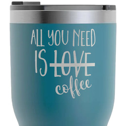 Coffee Lover RTIC Tumbler - Dark Teal - Laser Engraved - Double-Sided (Personalized)