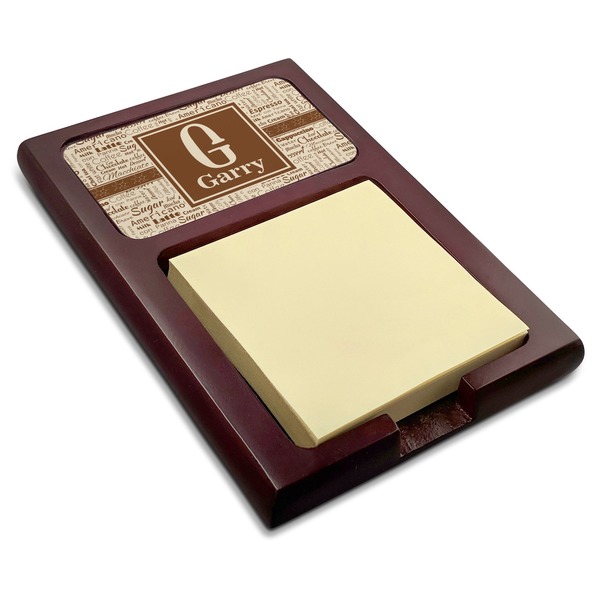 Custom Coffee Lover Red Mahogany Sticky Note Holder (Personalized)