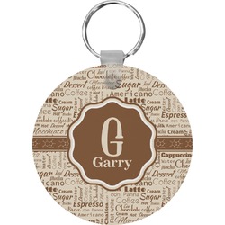 Coffee Lover Round Plastic Keychain (Personalized)