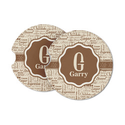 Coffee Lover Sandstone Car Coasters - Set of 2 (Personalized)