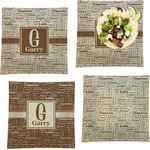 Coffee Lover Set of 4 Glass Square Lunch / Dinner Plate 9.5" (Personalized)