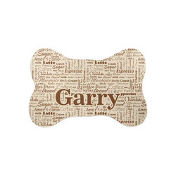 Coffee Lover Bone Shaped Dog Food Mat (Small) (Personalized)