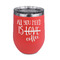 Coffee Lover Stainless Wine Tumblers - Coral - Double Sided - Front