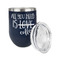 Coffee Lover Stainless Wine Tumblers - Navy - Double Sided - Alt View