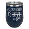 Coffee Lover Stainless Wine Tumblers - Navy - Double Sided - Front