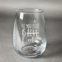 Coffee Lover Stemless Wine Glass - Engraved