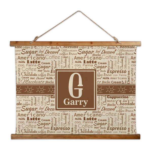 Custom Coffee Lover Wall Hanging Tapestry - Wide (Personalized)