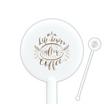 Coffee Lover 5.5" Round Plastic Stir Sticks - White - Double Sided