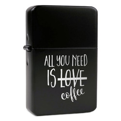 Coffee Lover Windproof Lighter - Black - Single Sided