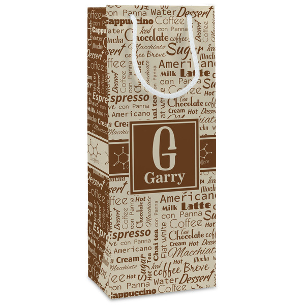 Custom Coffee Lover Wine Gift Bags - Gloss (Personalized)