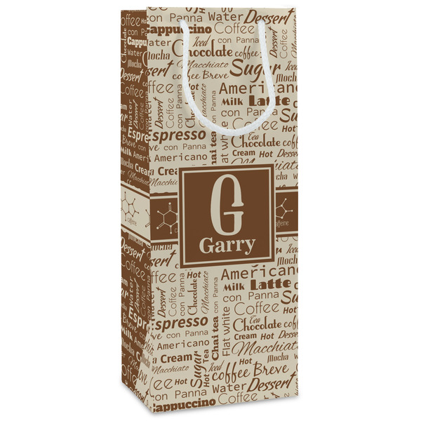 Custom Coffee Lover Wine Gift Bags - Matte (Personalized)