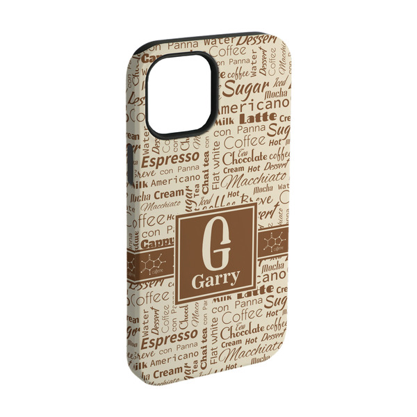 Custom Coffee Lover iPhone Case - Rubber Lined - iPhone 15 Pro (Personalized)