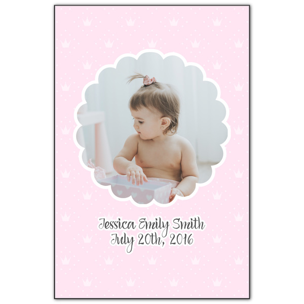 Custom Baby Girl Photo Wood Print - 20x30