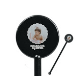 Baby Girl Photo 5.5" Round Plastic Stir Sticks - Black - Double Sided