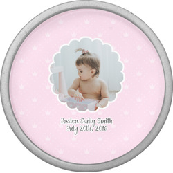 Baby Girl Photo Cabinet Knob (Silver) (Personalized)