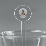 Baby Girl Photo 7" Round Plastic Stir Sticks - Clear