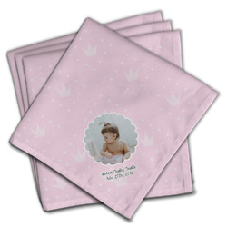 Baby Girl Photo Cloth Napkins (Set of 4) (Personalized)