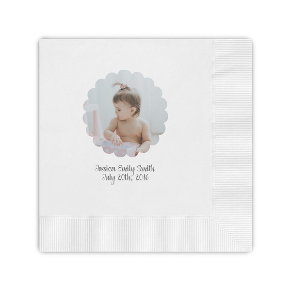 Custom Baby Girl Photo Coined Cocktail Napkins