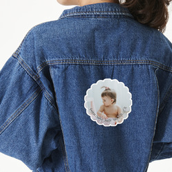 Baby Girl Photo Twill Iron On Patch - Custom Shape - X-Large - Set of 4