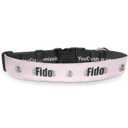 Baby Girl Photo Deluxe Dog Collar - Large (13" to 21") (Personalized)