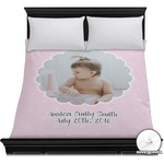 Baby Girl Photo Duvet Cover - Full / Queen (Personalized)