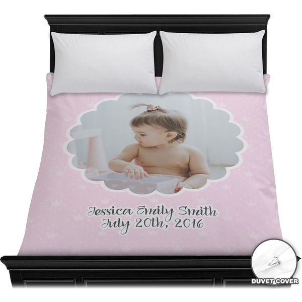 Custom Baby Girl Photo Duvet Cover - Full / Queen (Personalized)