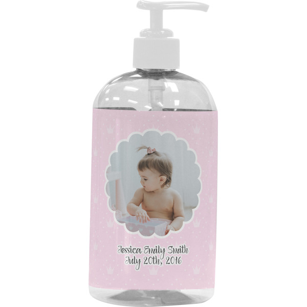 Custom Baby Girl Photo Plastic Soap / Lotion Dispenser (16 oz - Large - White)