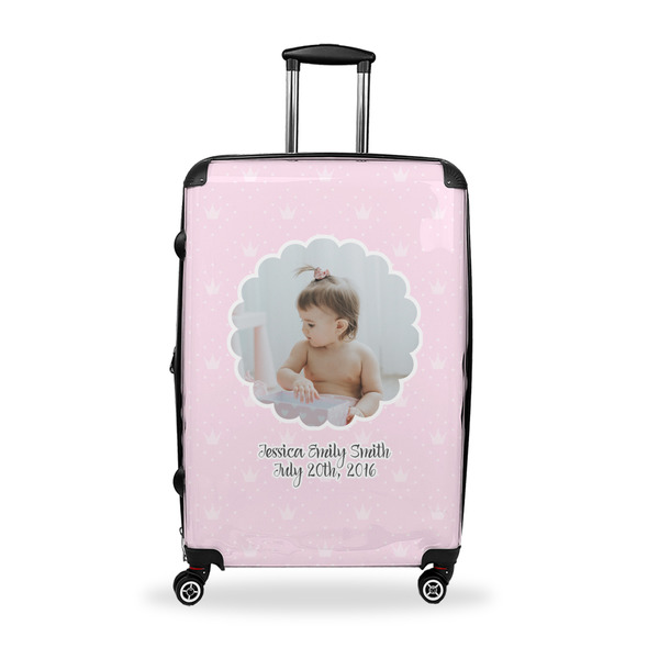 Custom Baby Girl Photo Suitcase - 28" Large - Checked