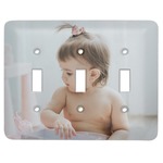 Baby Girl Photo Light Switch Cover (3 Toggle Plate)