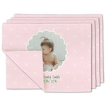 Baby Girl Photo Double-Sided Linen Placemat - Set of 4