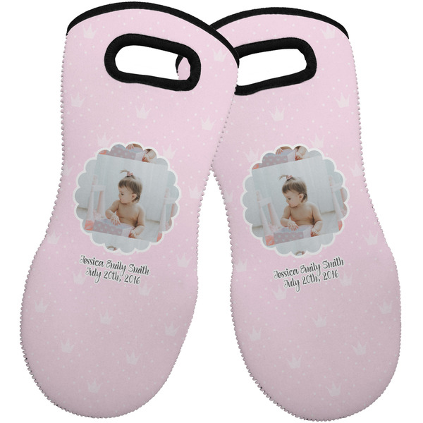 Custom Baby Girl Photo Neoprene Oven Mitts - Set of 2