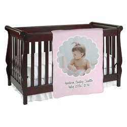 Baby Girl Photo Baby Blanket (Single Sided) (Personalized)
