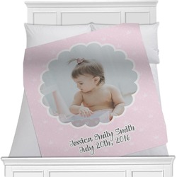 Baby Girl Photo Minky Blanket - 40"x30" - Double Sided (Personalized)