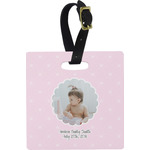 Baby Girl Photo Plastic Luggage Tag - Square